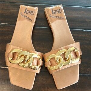 Jeffrey Campbell Camel Slides with Gold Accent